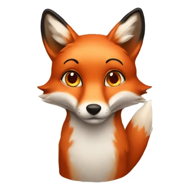 lush red fox with heart shaped eyes sticker
