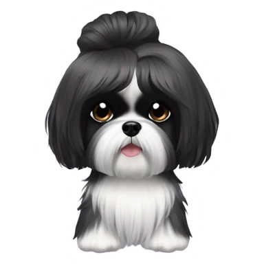 Black Shih tzu as hair stylist sticker