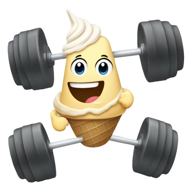 Ice cream cone lifting weights sticker