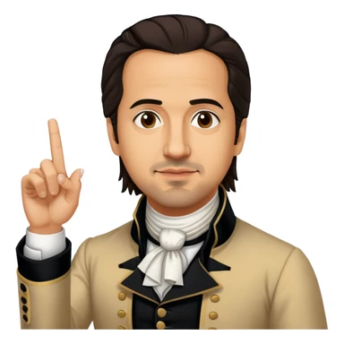 lin manuel miranda as alexander hamilton sticking up the middle finger sticker
