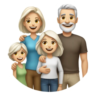 White Family big love mom dad two daughters and two miniature Schnauzers sticker