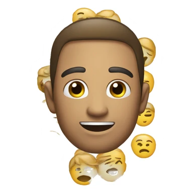 um emoji com as duas mãos na cabeça com uma cara assustada  sticker