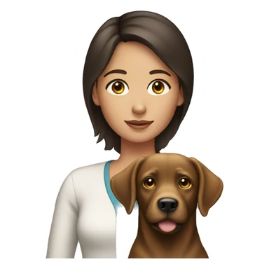brunette girl with a labrador  sticker
