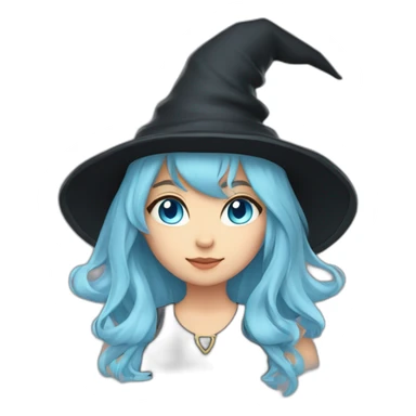 witch hat girl dark blond hair cat ears light blue eyes sticker