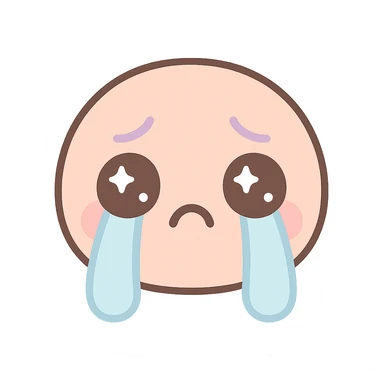 crying face, kawaii style sticker