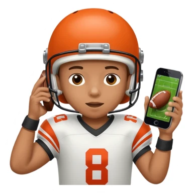 A child holds a phone in his hands and plays football at the same time sticker