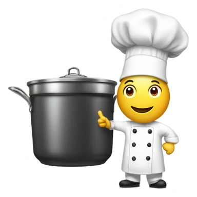Emoji that is cooking in a pot sticker