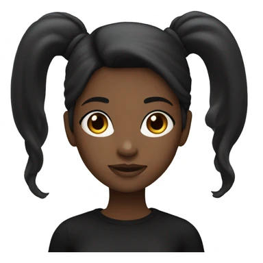 blackgirl with long hairs and brown eyes and wears black clothes sticker