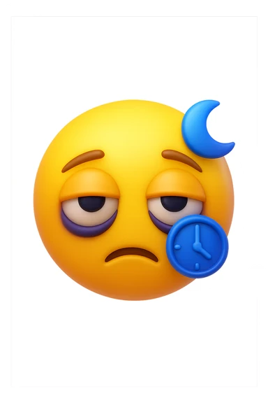 emoji 3d stile iphone di insonnia, alterazione del sonno 3d sticker