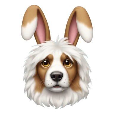 Dog wearing bunny ears sticker