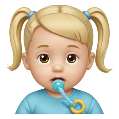 very smalll  baby with ponytail and pacifier sticker