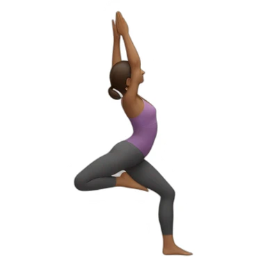 Yoga pose standing on one leg with other in air in a binding sticker