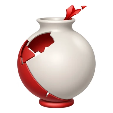 broken vase because of the ball sticker