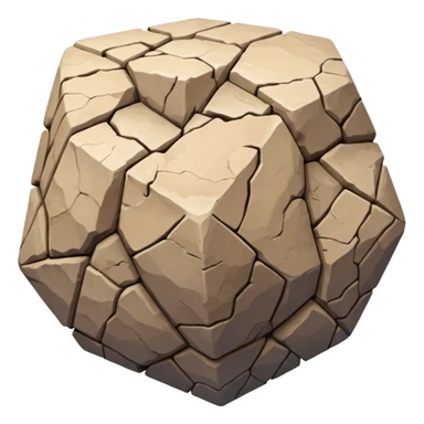 american-very-old-broken-cracked-intricate-stone-age-rocky-crusted-dodecahedron-shaped sticker