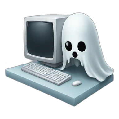 Ghost with a computer sticker