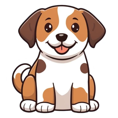 brown Labrador dog with calico spots and patches, happy expression sticker