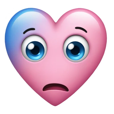 pink heart with blue eyes that is surprised sticker