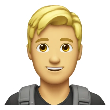 blonde guy with laptop and palm tree in the back sticker