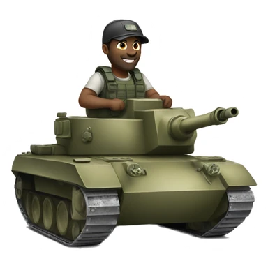 Man driving a tank sticker