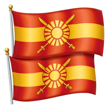 combine half the macedonian flag with half the polish flag so there is an even amount of each in the one flag. keep the colours of the flags the same do not merge them. just cut half of each and put them together, the polish flag is this 🇵🇱 and macedonian is this 🇲🇰 sticker