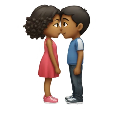 Boy and girl kissing sticker