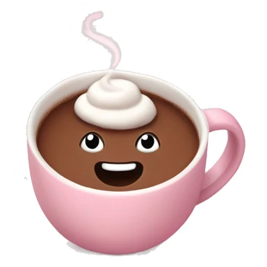 Hot chocolate in a pastel pink mug  sticker