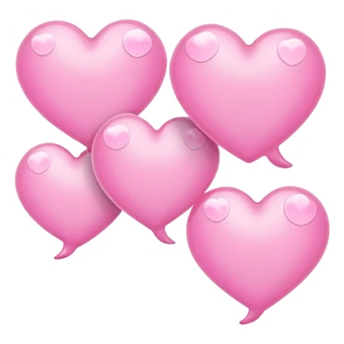 Thinking bubbles with pink hearts  sticker