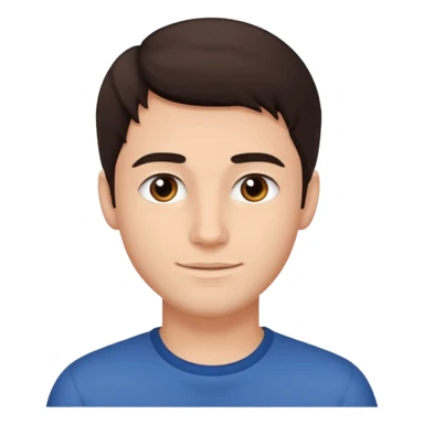 young man dark brown hair sticker