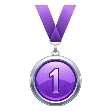 Purple Glitter medal of help sticker