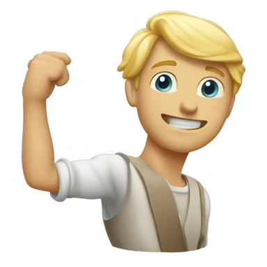 Homme blond tenant une Croix Chrétienne dans ses mains  sticker