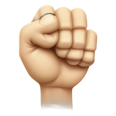 Smile face with two fists and the ring finger up on both fist sticker
