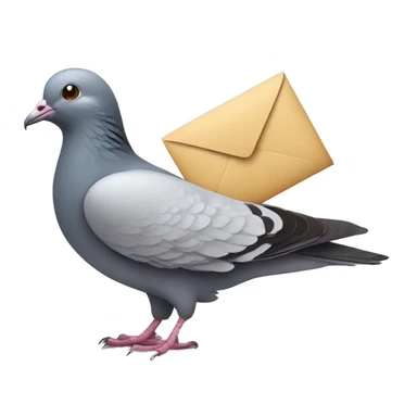 Pigeon holding an envelope emoji ios style sticker