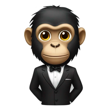 Monkey in men in black suit sticker