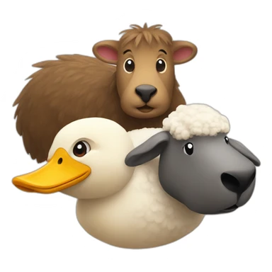 A Duck, a Beaver and a sheep sticker