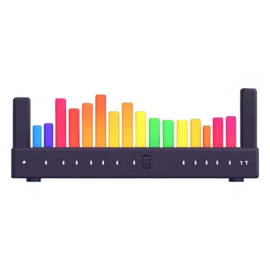 Professional audio equalizer interface with colorful frequency bands sticker