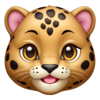 Cinematic Cute Baby Panther Portrait Emoji, Head tilted playfully and inquisitively, with a delightfully compact form accented by soft, velvety fur and round, sparkling eyes filled with wonder, Simplified yet irresistibly adorable features, highly detailed, glowing with a warm, inviting glow, high shine, affectionate and lively, stylized with a touch of whimsical cuteness, bright and endearing, soft glowing outline, capturing the essence of a mischievous yet loving baby panther that seems as if it could tumble out of the screen into your arms! sticker