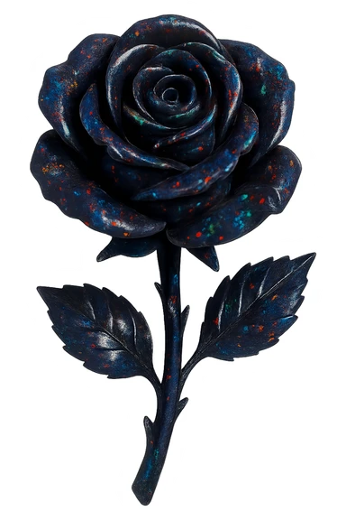black Opal crystal rose flower, remove background sticker