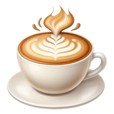 cappuccino in a cup with foam art sticker