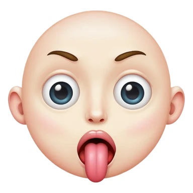 weird face with mismatched eyes and tongue sticking out sticker
