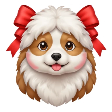 Cute dog with ribbon  sticker