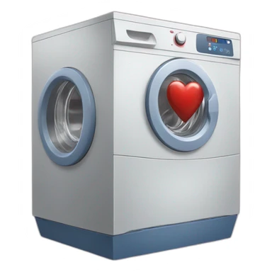 Washing mashin in a red heart sticker