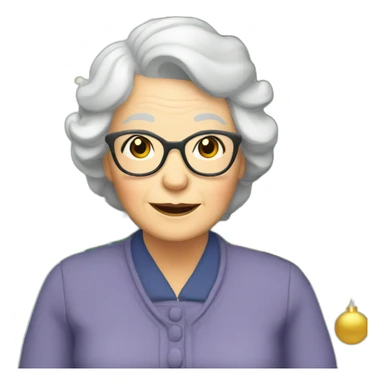 Merry Christmas Granny sitting around Christmas Tree sticker