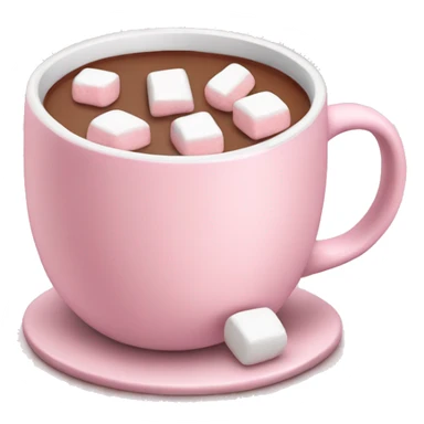 Light Pink mug of hot chocolate with marshmallows  sticker