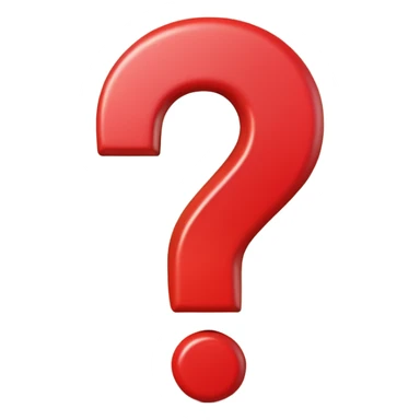 Generate a high-quality 3D cartoon-style emoji of a red question mark, smooth gradient colors, rounded and cute appearance, simple white background, high-resolution.
 sticker