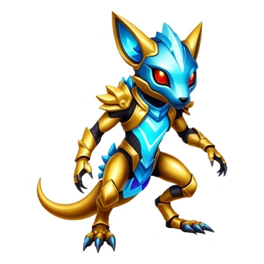 Shiny Epic Edgy Cool Colorful Vibrant Modern Vernid-Protogen-creature-animal, full body sticker