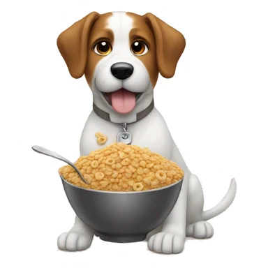 Dog eating cereals  sticker