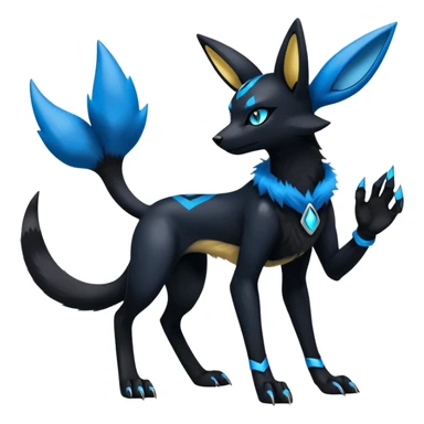 Exotic Gothic Cool Lucario-Umbreon-Fusion-Hybrid-Creature, 4 legs sticker