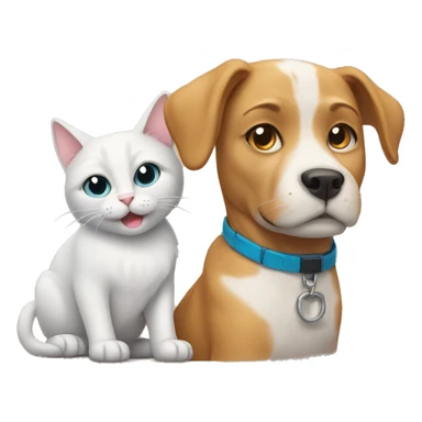 cat with a dog sticker