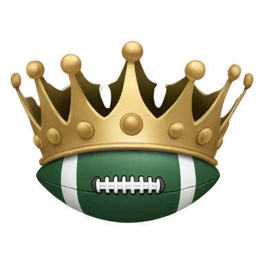 Crown on top of football sticker