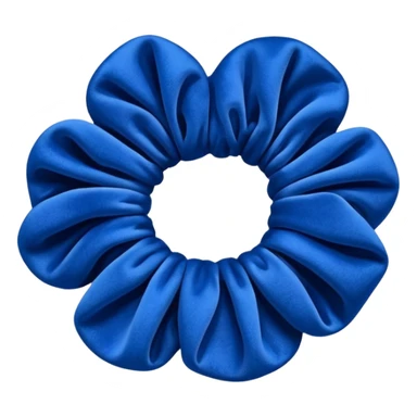 Scrunchie with blue velvet fabric sticker